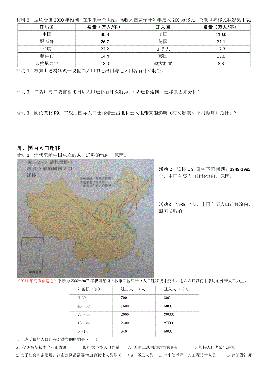 2015年高一地理人教版必修二系列学案：1.2 人口的空间变化 5 .docx_第2页