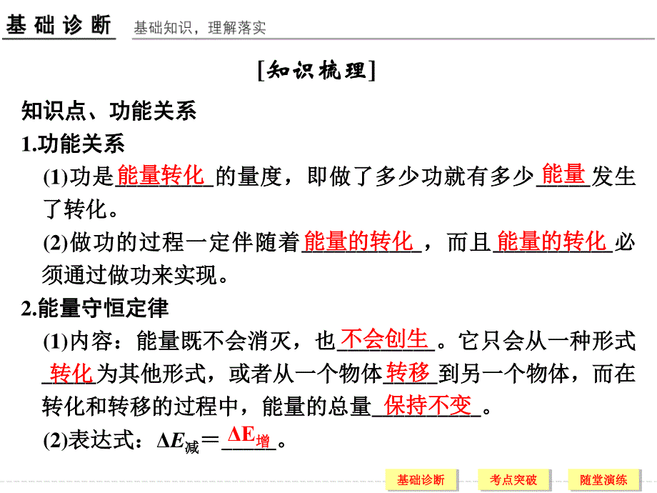 2017年高考物理（人教版、全国I）一轮复习课件：第5章 基础课时15功能关系　能量守恒定律 .ppt_第2页