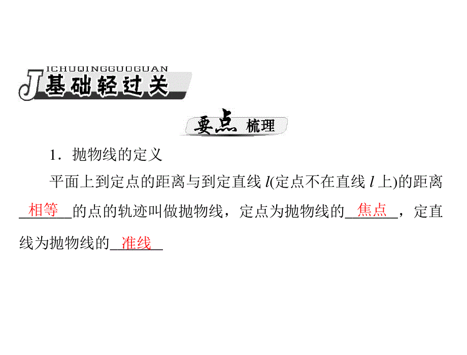 2013年《高考风向标》高考数学（理科）一轮复习课件第十二章第3讲抛物线.ppt_第2页