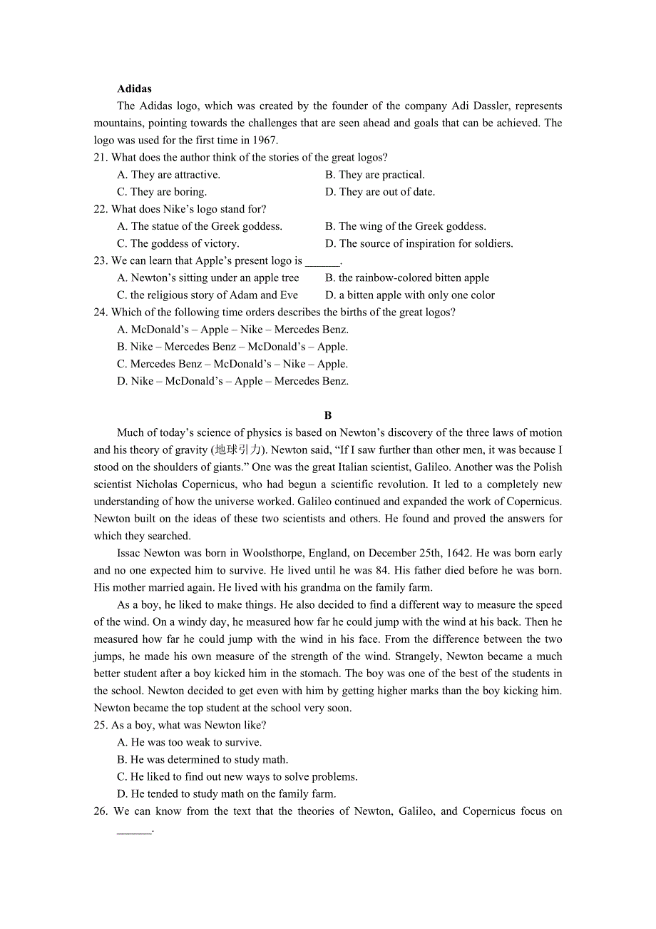 河南省商丘市回民中学2019-2020学年高二上学期期中联考英语试卷 WORD版含答案.doc_第2页