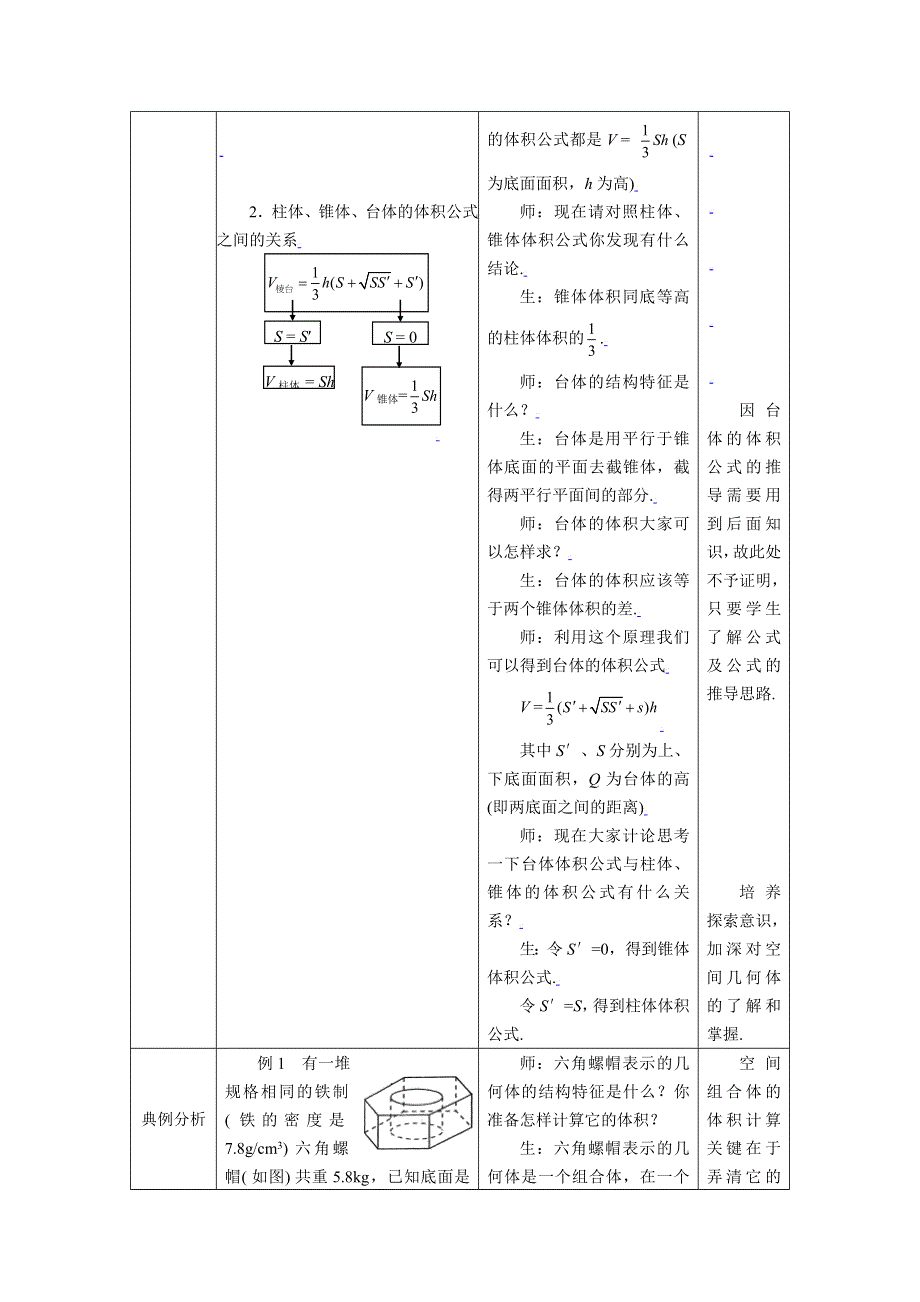 [教案精品]新课标高中数学人教A版必修二全册教案1.3.2柱体、锥体、台体的体积.doc_第2页