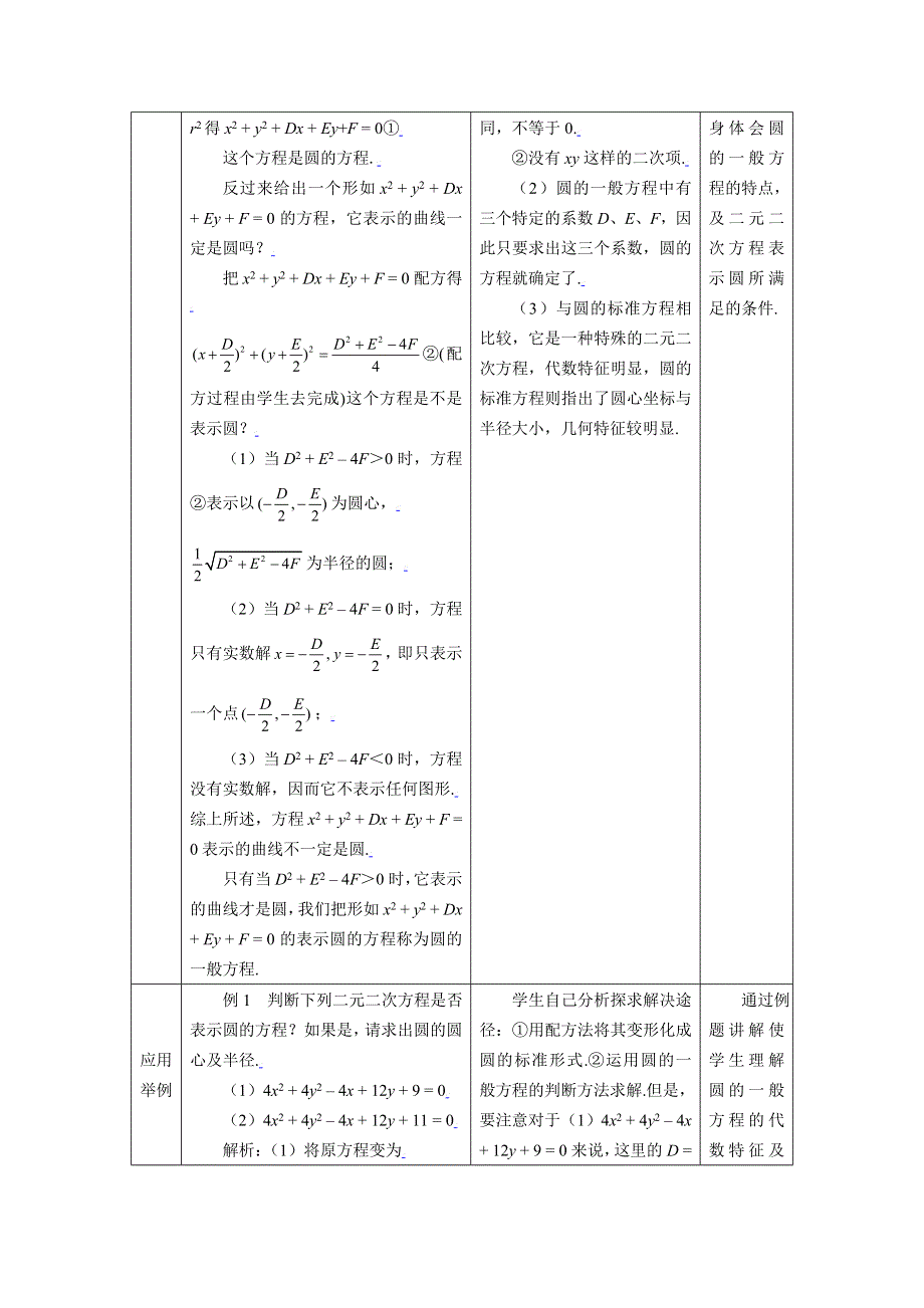 [教案精品]新课标高中数学人教A版必修二全册教案4.1.2圆的一般方程.doc_第2页