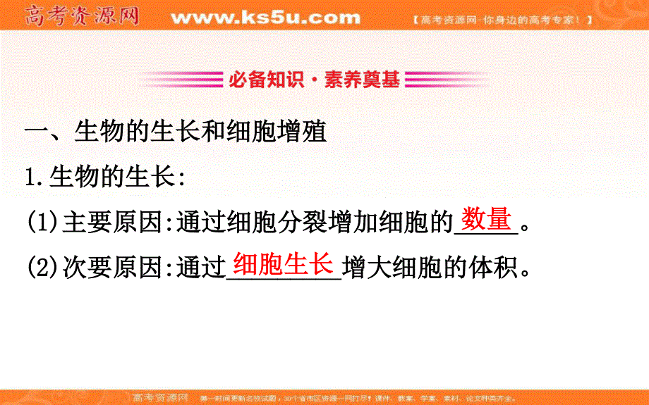 2019-2020学年新教材人教版生物必修1同步课件：6-1-1细胞增殖和有丝分裂 .ppt_第3页