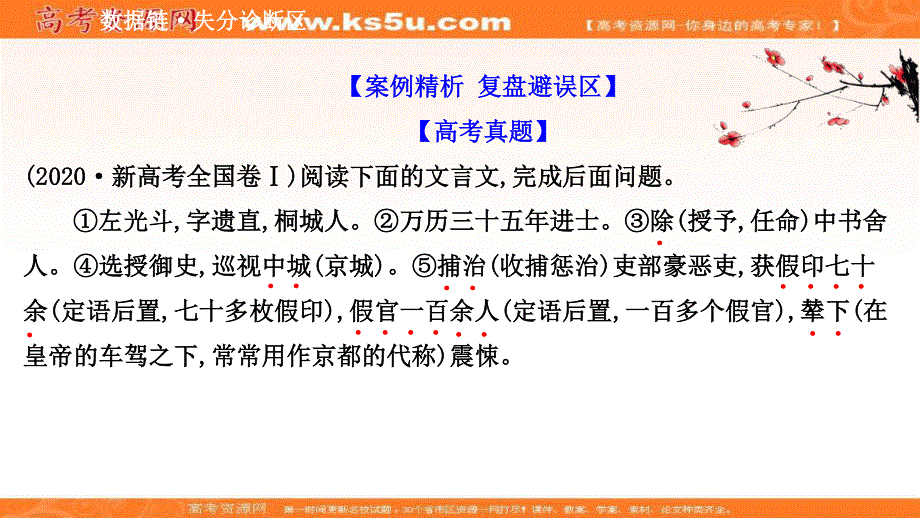 2021届新高考语文山东专用二轮考前复习课件：第三编 绝招1 题文比对细分辨—— 分析题 .ppt_第2页