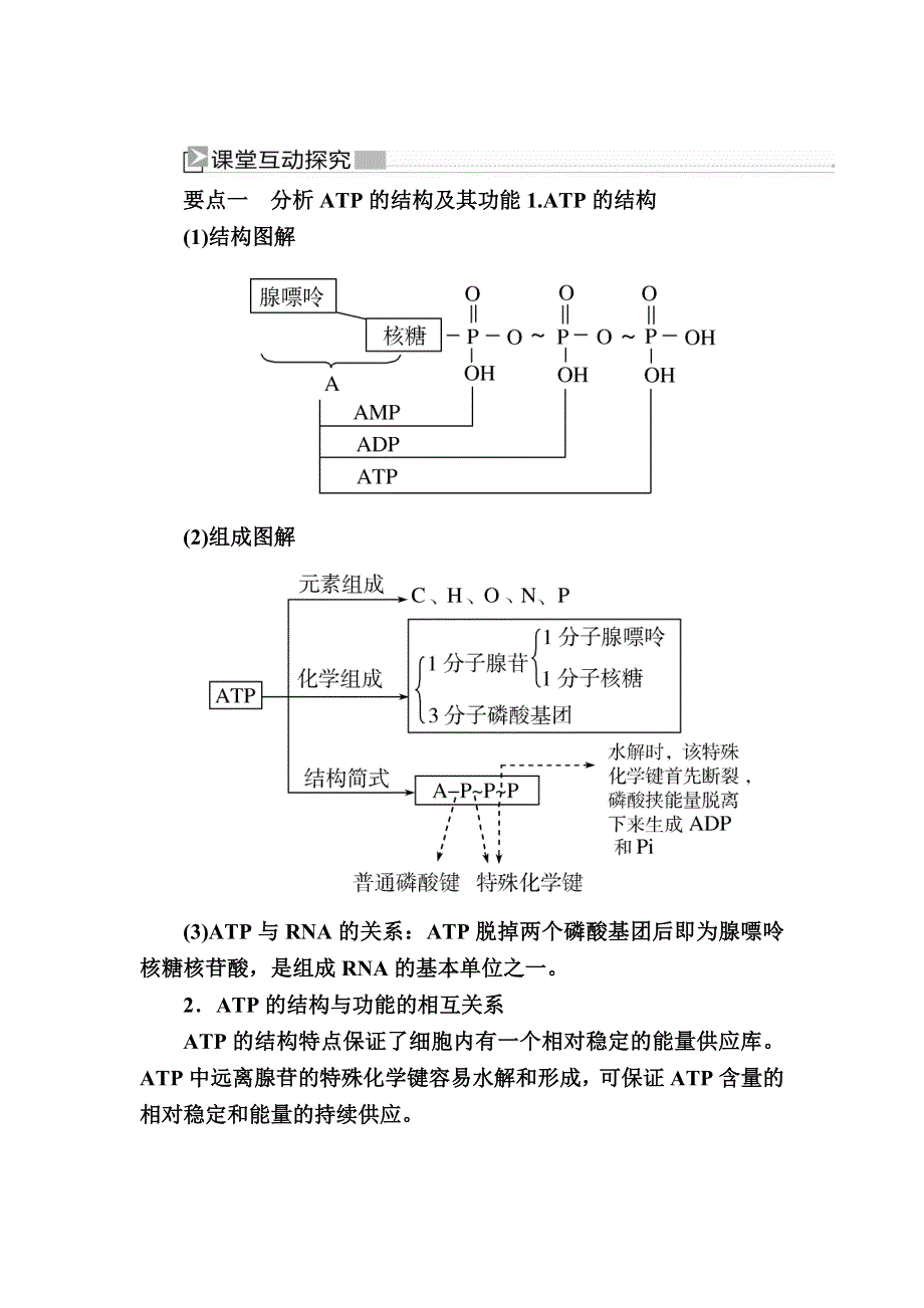 2019-2020学年新教材课标版生物必修一教师用书：5-2细胞的能量“货币”ATP WORD版含答案.docx_第3页