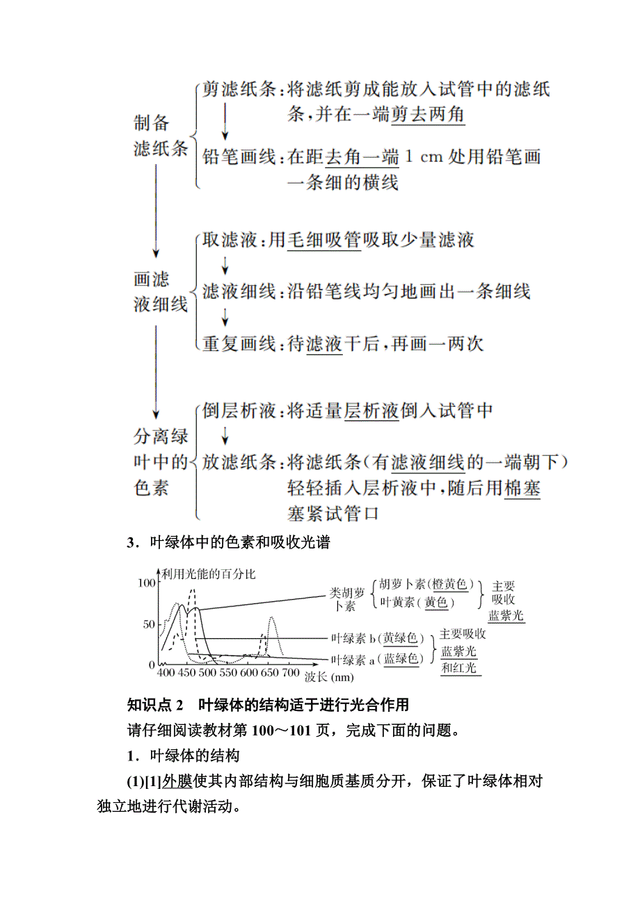 2019-2020学年新教材课标版生物必修一教师用书：5-4-1捕获光能的色素和结构 WORD版含答案.docx_第3页