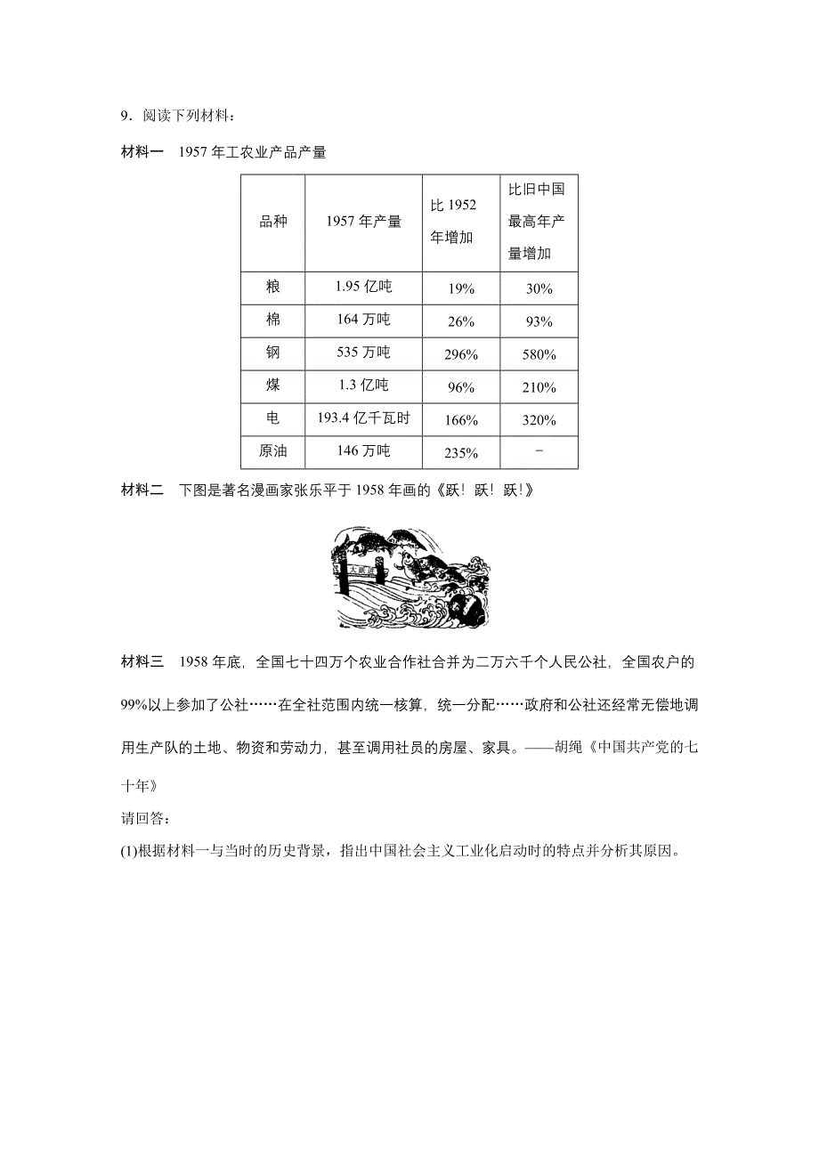 2016-2017学年高一历史人民版必修2练习：专题三 1 社会主义建设在探索中曲折发展 WORD版含解析.docx_第3页