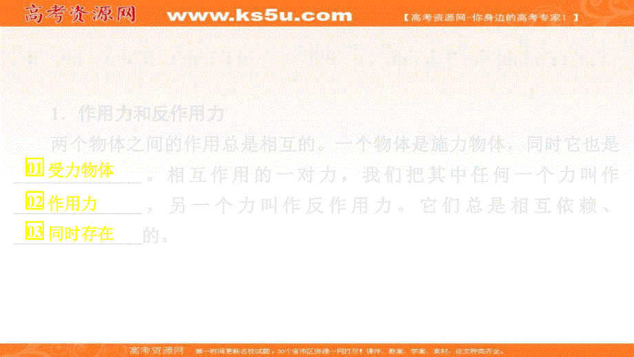 2019-2020学年新教材突破人教版物理必修第一册课件：3-3牛顿第三定律 .ppt_第3页