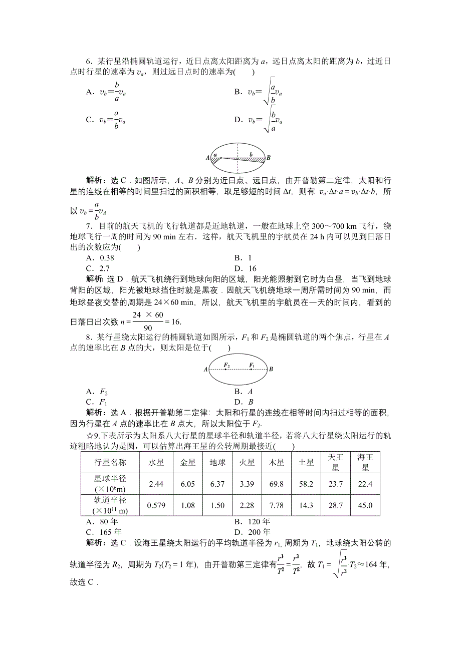 16-17物理教科版必修2 第三章1 天体运动 课时作业 WORD版含解析.doc_第2页