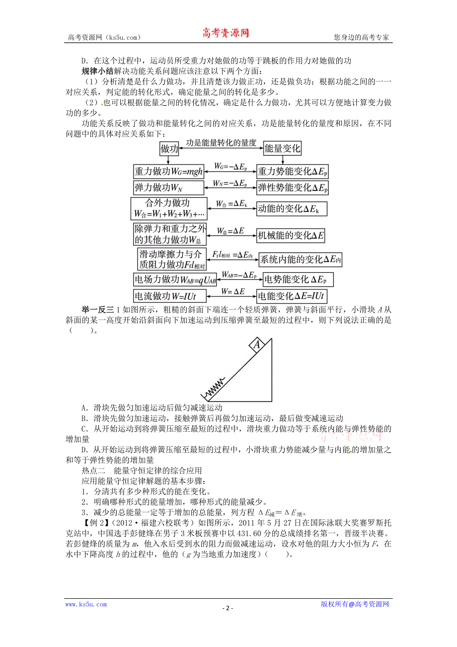 专题二　功、能和动量第2讲　能量的转化和守恒.doc_第2页