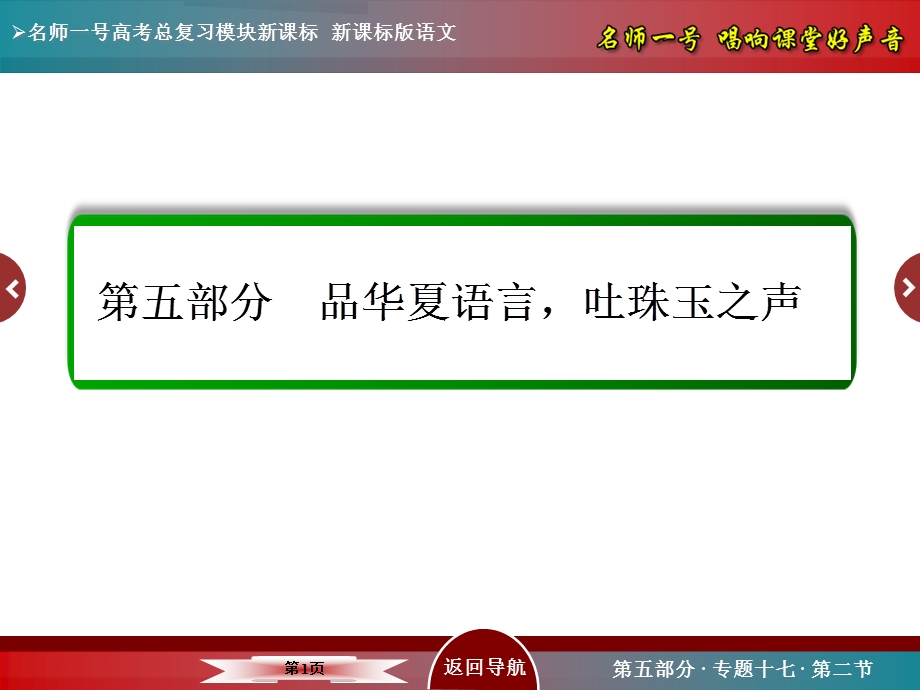 2016届高考语文新课标版一轮总复习课件：专题17-2 语言表达准确、鲜明、生动.ppt_第1页