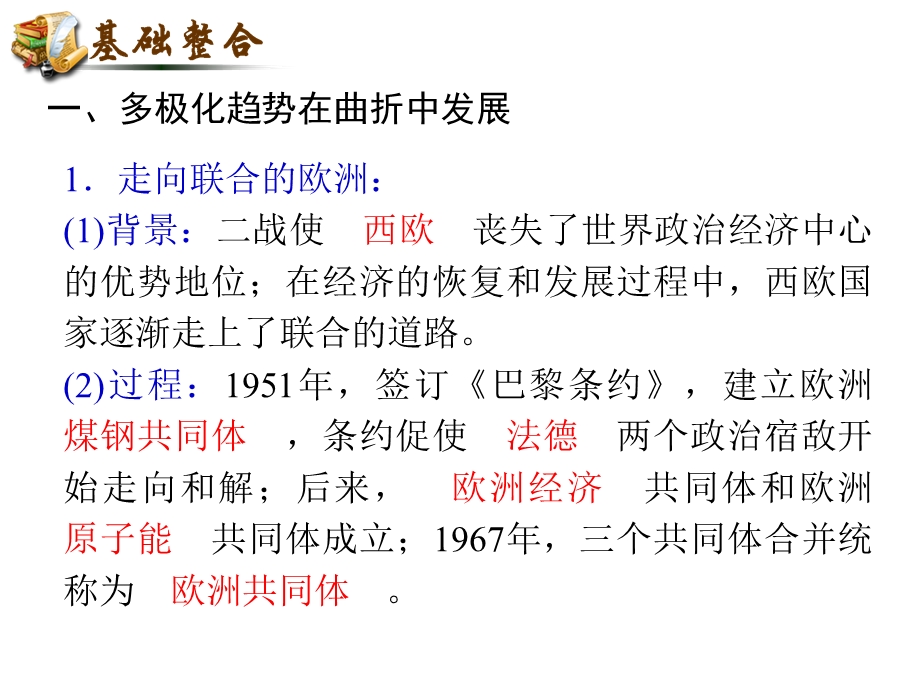 2012届高考复习历史课件（人教山西用）必修1第8单元_考点19_世界多极化趋势的出现与加强.ppt_第2页