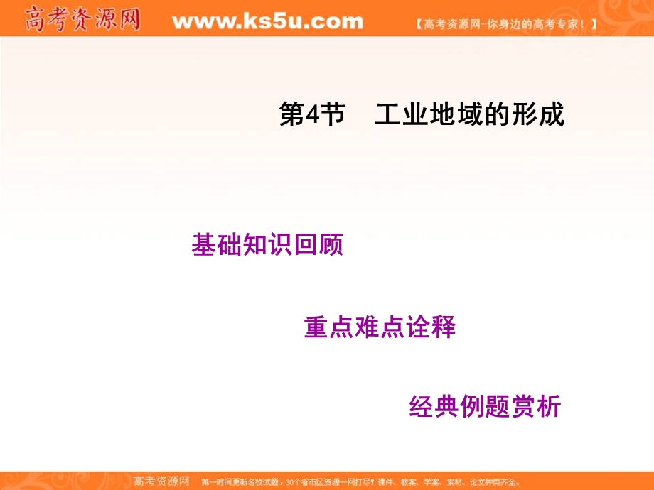 2012届高考地理（高考教练）一轮复习精品课件：第六单元第4节工业地域的形成（人教版）.ppt_第1页