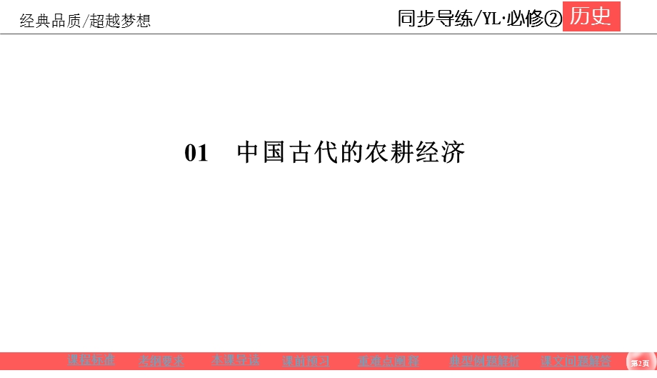 2019-2020学年岳麓版高中历史必修二同步课件：第1单元 中国古代的农耕经济1-1 .ppt_第2页