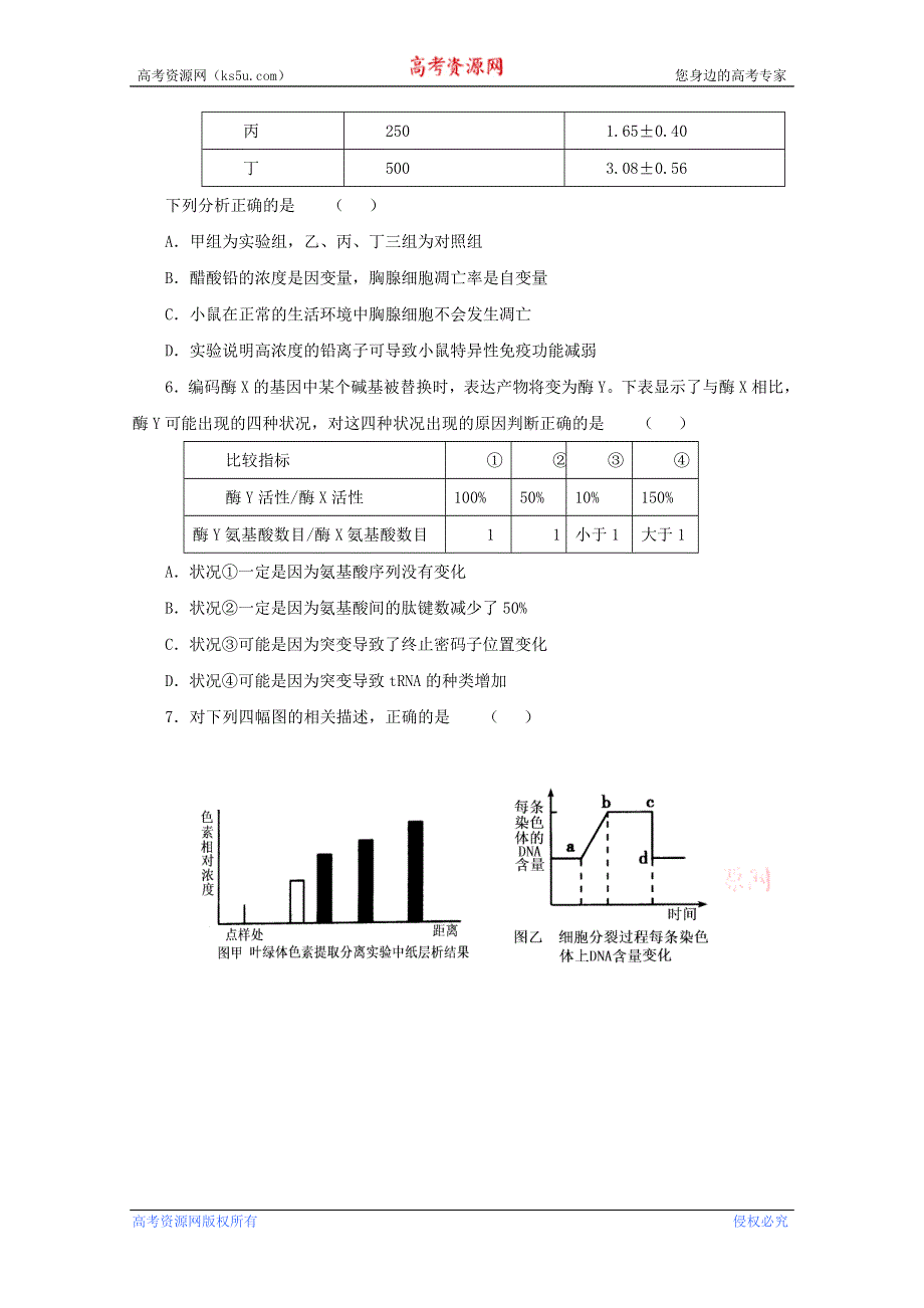 专题06 考前必做难题30题 2015年高考生物走出题海之黄金30题系列 WORD版缺答案.doc_第2页