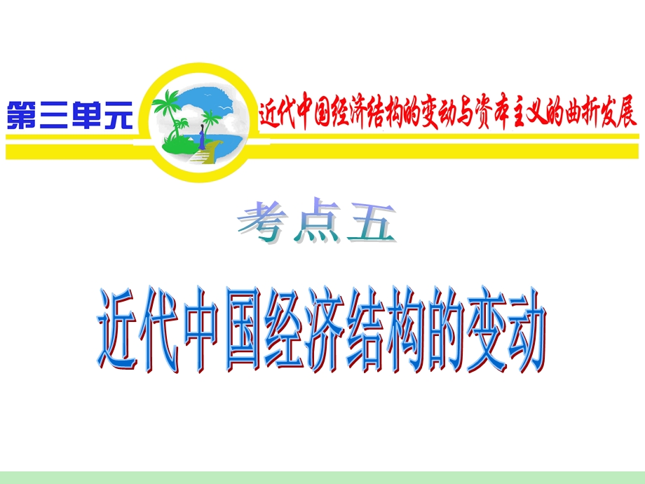 2012届高考复习历史课件（山西用）必修2第3单元_考点5_近代中国经济结构的变动.ppt_第1页