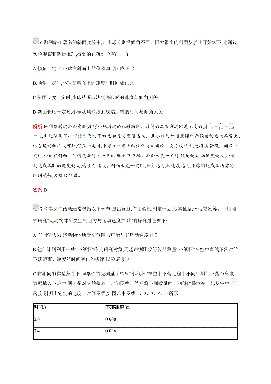 2019-2020学年新培优人教版高中物理必修一练习：第二章　6　伽利略对自由落体运动的研究 WORD版含解析.docx_第3页