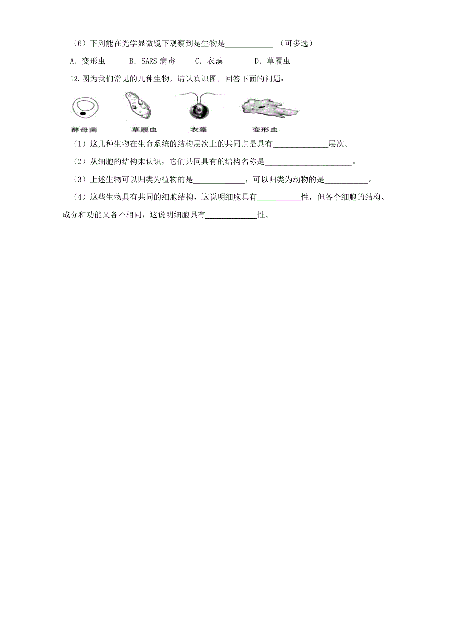 专题1 第01章 走近细胞复习（练）-2016-2017学年高一生物同步精品课堂通用版（基础版）（必修1）（原卷版）WORD版无答案.doc_第3页