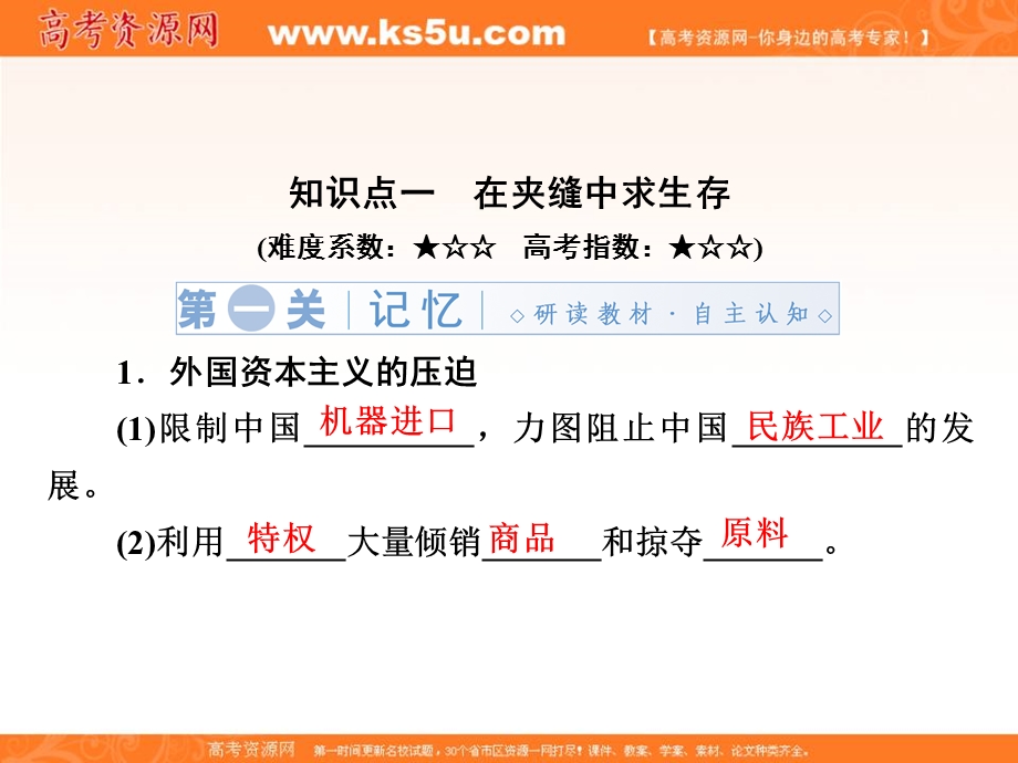 2018年历史同步优化指导（人民版必修2）课件：专题2-3 近代中国资本主义的历史命运 .ppt_第3页