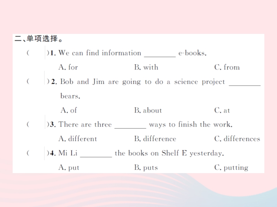 2022五年级英语下册 Module 4 Unit 2 We can find information from books and CDs习题课件 外研版（三起）.ppt_第3页