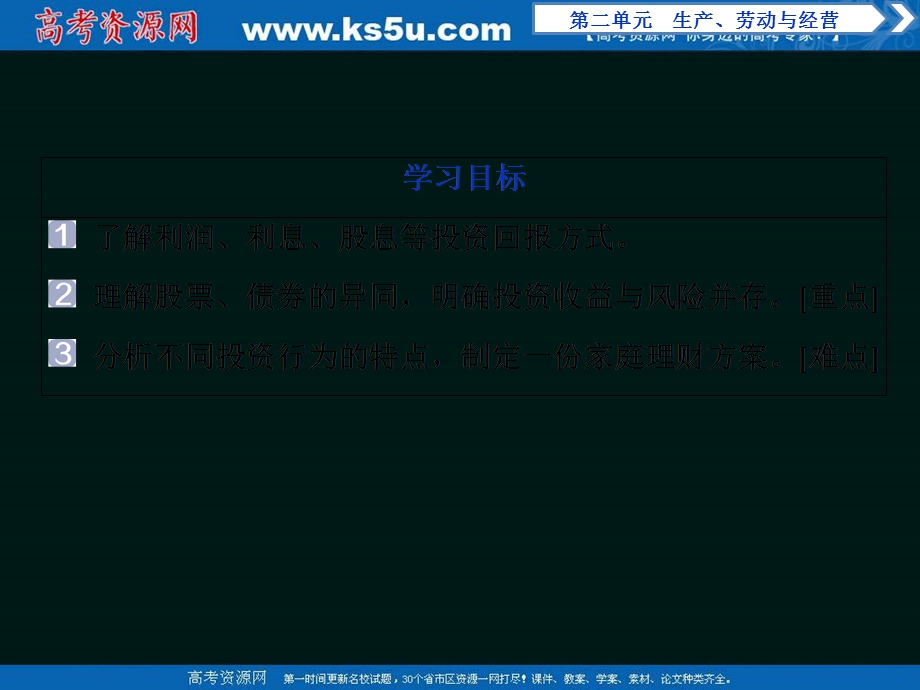 2019-2020学年政治人教版必修1（浙江专用）课件：第六课第二框　股票、债券和保险 .ppt_第3页