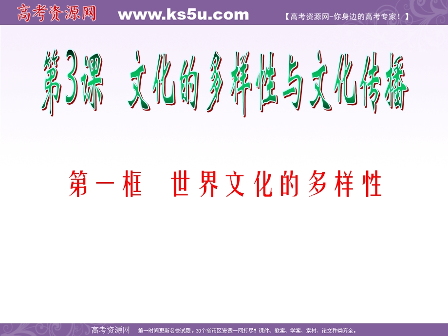 2012届高考复习政治课件（人教版湖南用）必修3 第2单元 第3课 第1框 世界文化的多样性.ppt_第2页