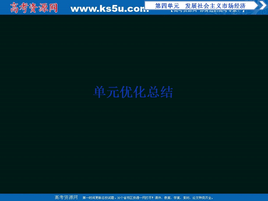 2019-2020学年政治人教版必修1（浙江专用）课件：第四单元　发展社会主义市场经济 优化总结 .ppt_第1页