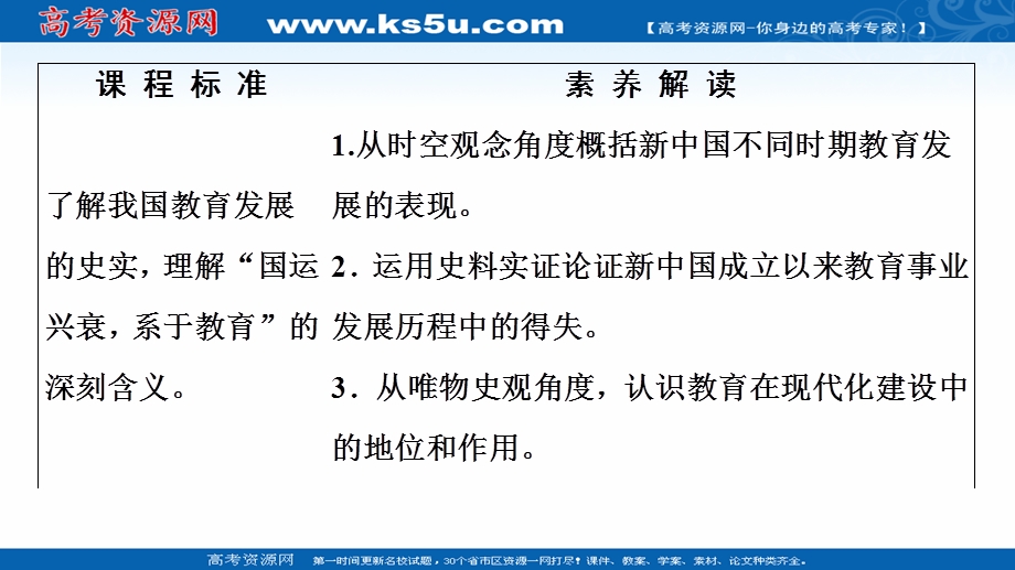 2020-2021学年历史人教版必修三配套课件：第7单元 第21课　现代中国教育的发展 .ppt_第2页