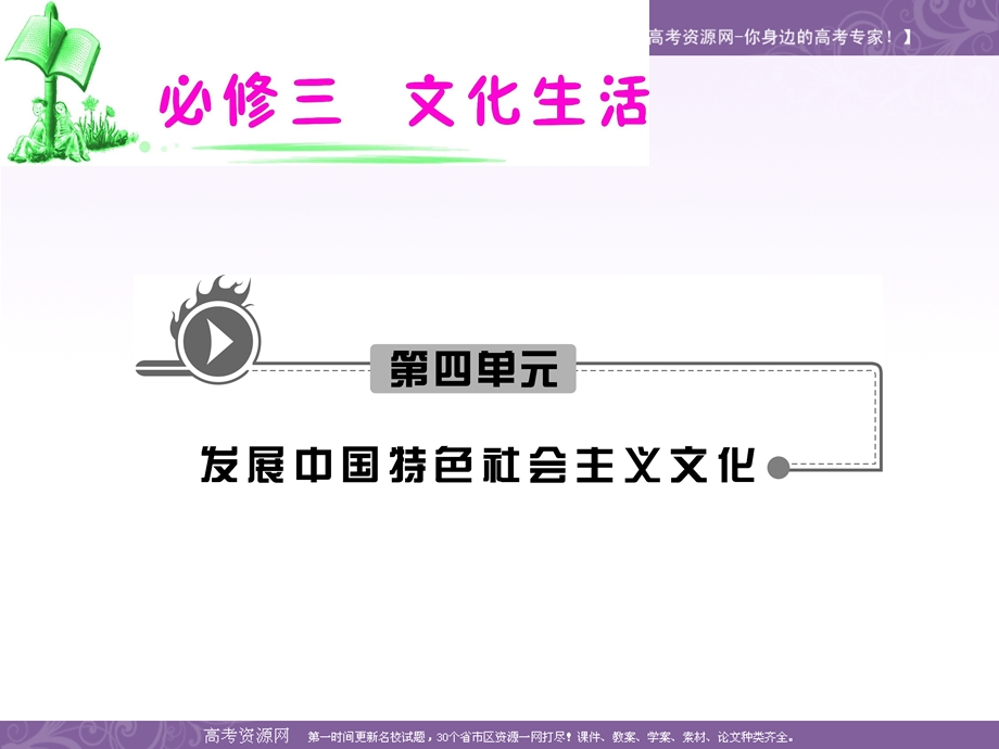 2012届高考复习政治课件（人教版湖南用）必修3 第4单元 第9课 第1框 坚持先进文化的前进方向.ppt_第1页