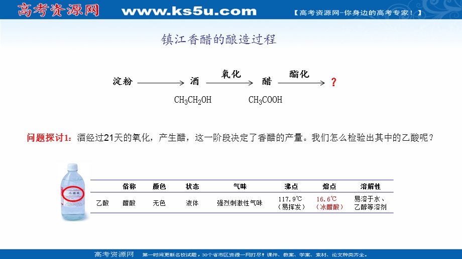 2021-2022学年高一化学鲁科版必修2教学课件：第三章第三节 2 乙酸 （7） .ppt_第3页