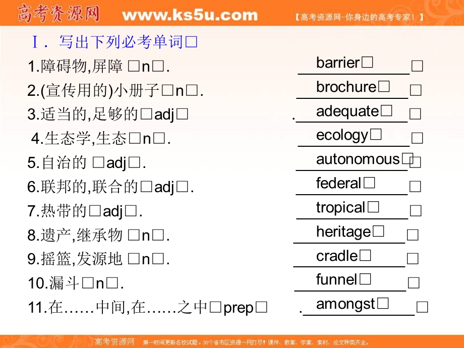 2013届高考英语一轮复习课件：UNIT 3（新人教版选修9）.ppt_第3页