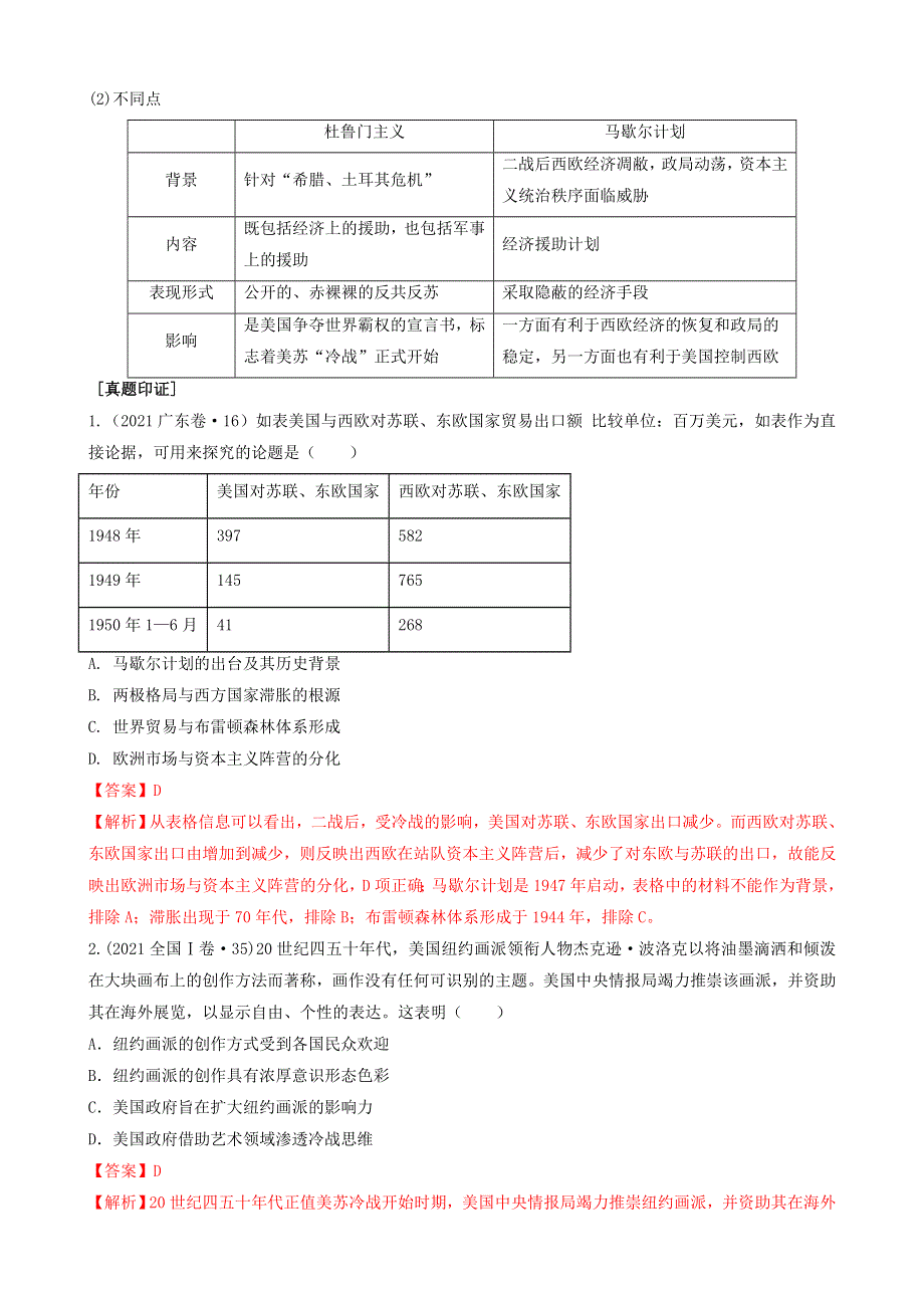 专题十二当今世界政治、经济格局的演变（解析版）-2022高考历史高频考点突破 WORD版.doc_第2页