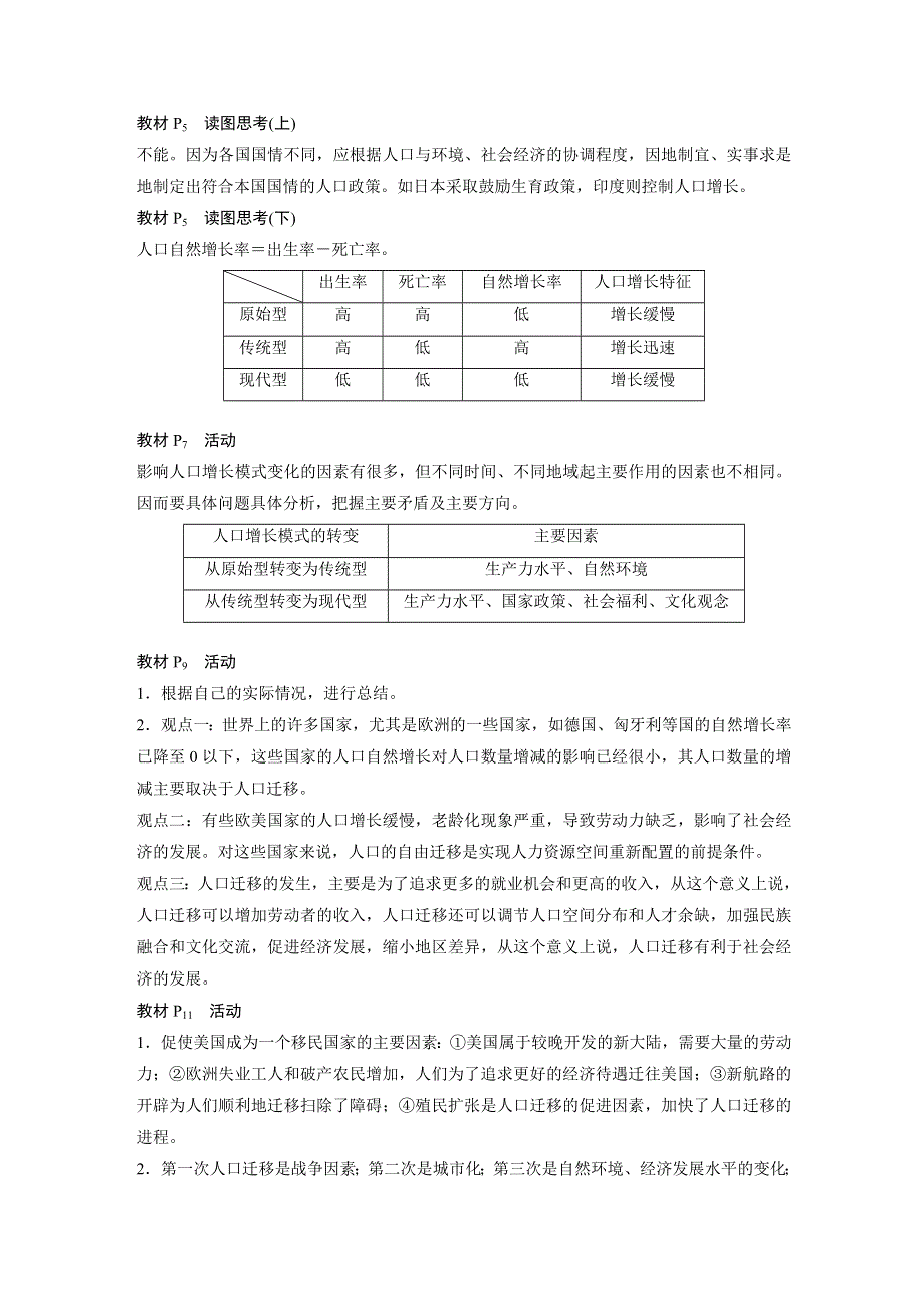 2019-2020学年新素养人教版高中地理必修二（京津等课改地区版）练习：第1章 人口的变化 章末总结 WORD版含解析.docx_第2页