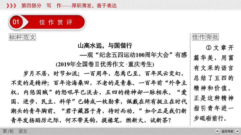 2021届通用版高考语文一轮复习课件：专题17写作 第3讲读后感类材料作文 .ppt_第3页