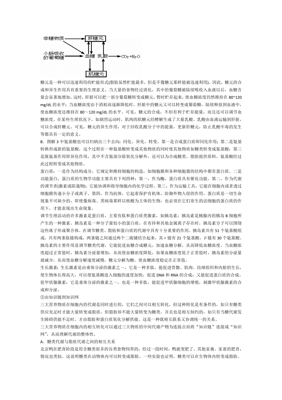 [旧人教]2012届高三生物二轮复习3 人和动物体内三大营养物质的代谢.doc_第3页