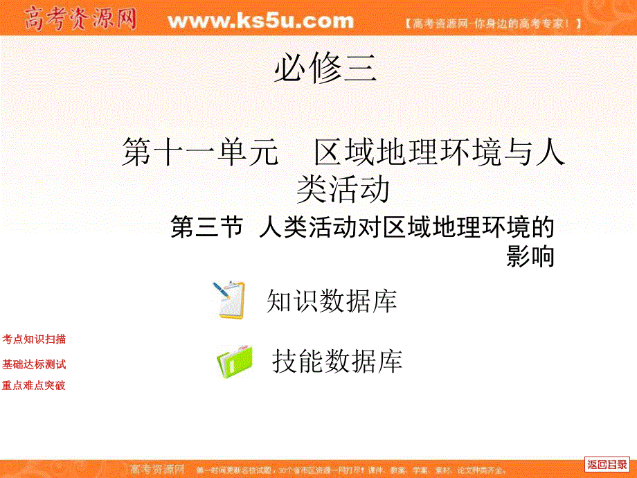 中图版高中地理复习系列课件：11.3_人类活动对区域地理环境的影响.ppt_第1页