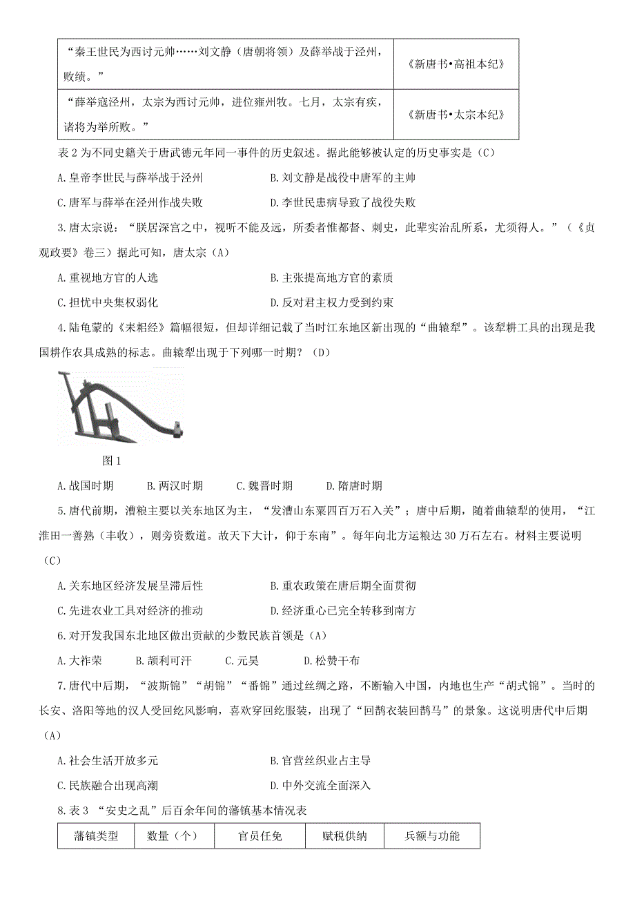 中外历史纲要上学案 第6课 从隋唐盛世到五代十国《学案》WORD版含解析.doc_第3页