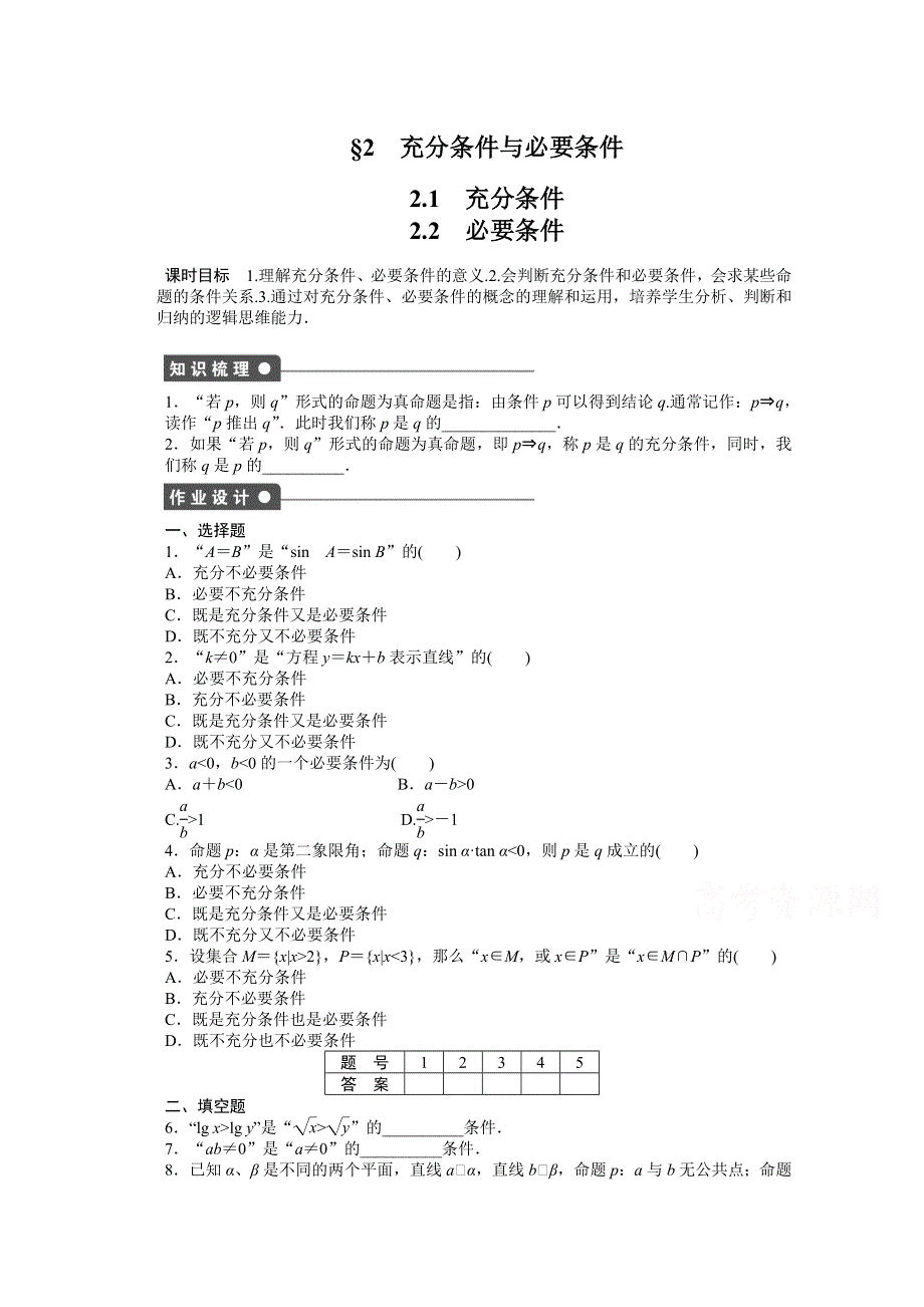 2016-2017学年高中数学（北师大版选修2-1）配套课时作业：第一章 常用逻辑用语 第1章 2.docx_第1页