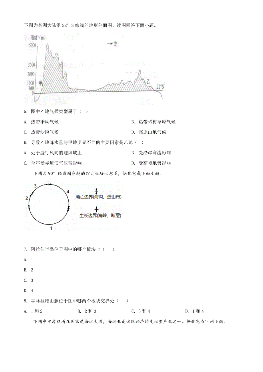 安徽省合肥市第六中学2020-2021学年高二上学期期末考试地理试题 WORD版含解析.doc_第2页