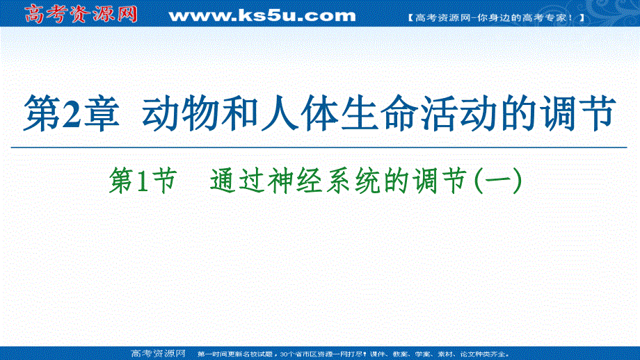 2021-2022学年高一生物人教版必修3课件：第2章 第1节　通过神经系统的调节1 .ppt_第1页