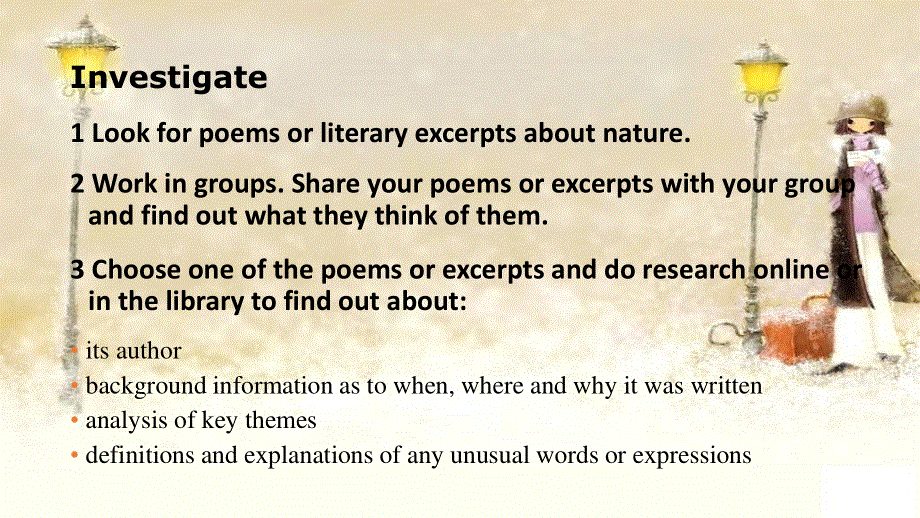 2020-2021学年外研版（2019）高中英语选择性必修三课件：UNIT6 NATURE IN WORDS PROJECT .ppt_第3页