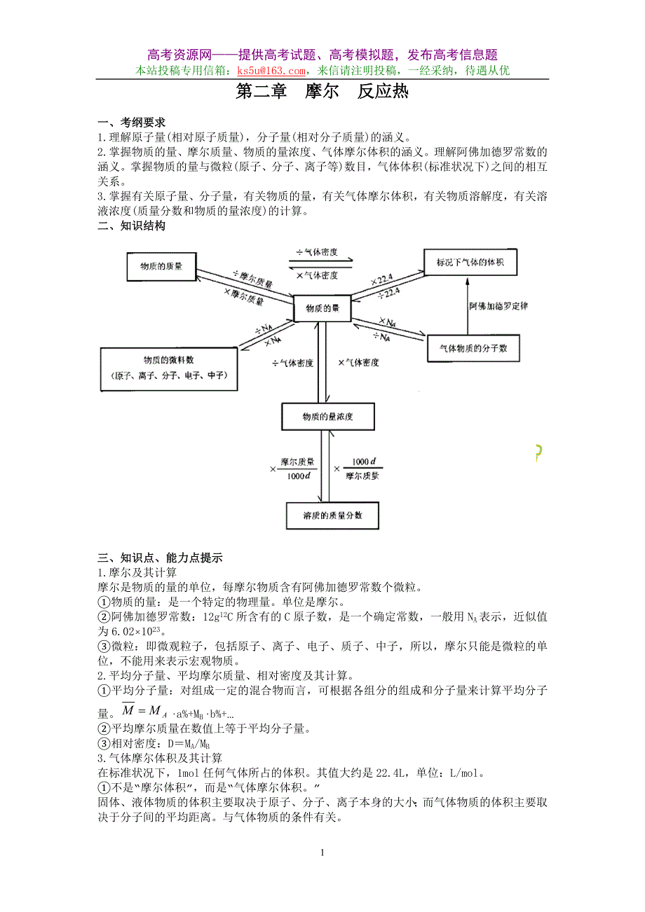 2.0《摩尔 反应热》.doc_第1页