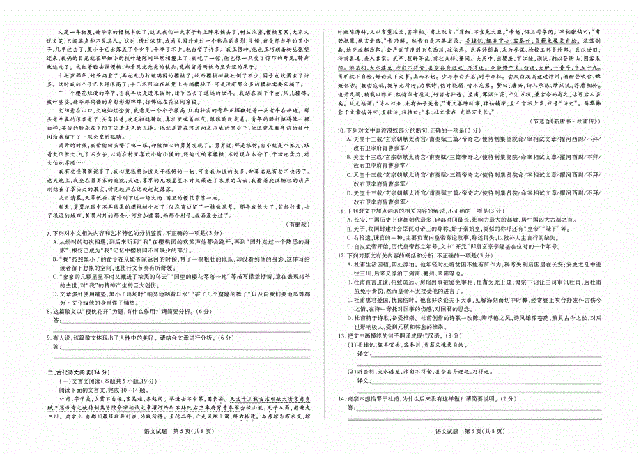 安徽省合肥市第六中学2020-2021学年高二下学期期中考试语文试题 PDF版含答案.pdf_第3页