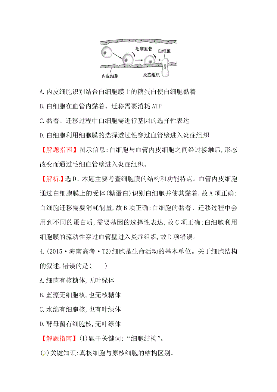 世纪金榜2017版高考生物一轮总复习 2015年高考分类题库 知识点2 细胞的结构.doc_第3页