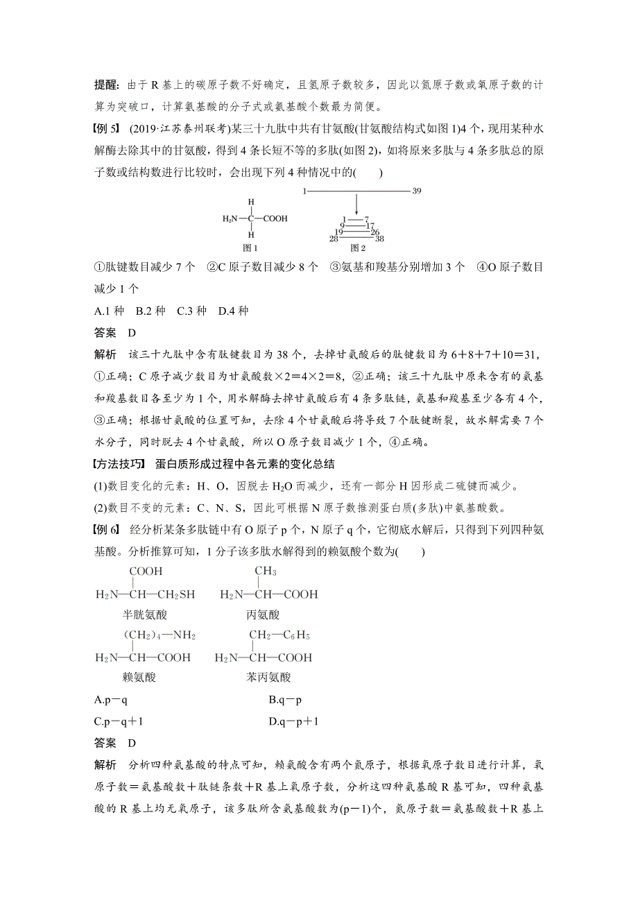 2019-2020学年新素养人教版高中生物必修一文档：第2章 组成细胞的分子 微专题一 WORD版含答案.docx_第3页