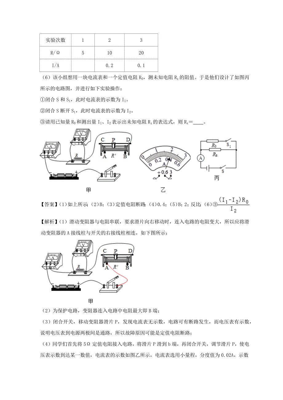 中考物理必考实验精解精练专题 实验21 探究电流与电阻规律（含解析）.docx_第3页