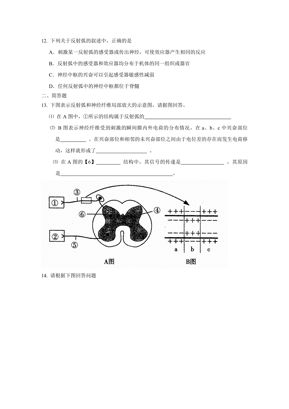 2.1通过神经系统的调节课时练5（人教版必修三）.doc_第3页