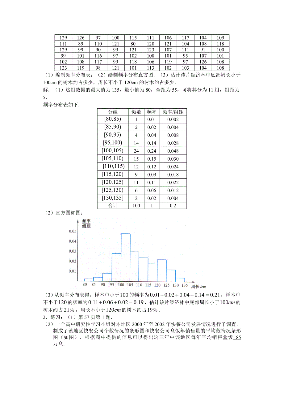 2.2《用样本估计总体--频率分布直方图与直线图》教案（新人教必修3）.doc_第3页