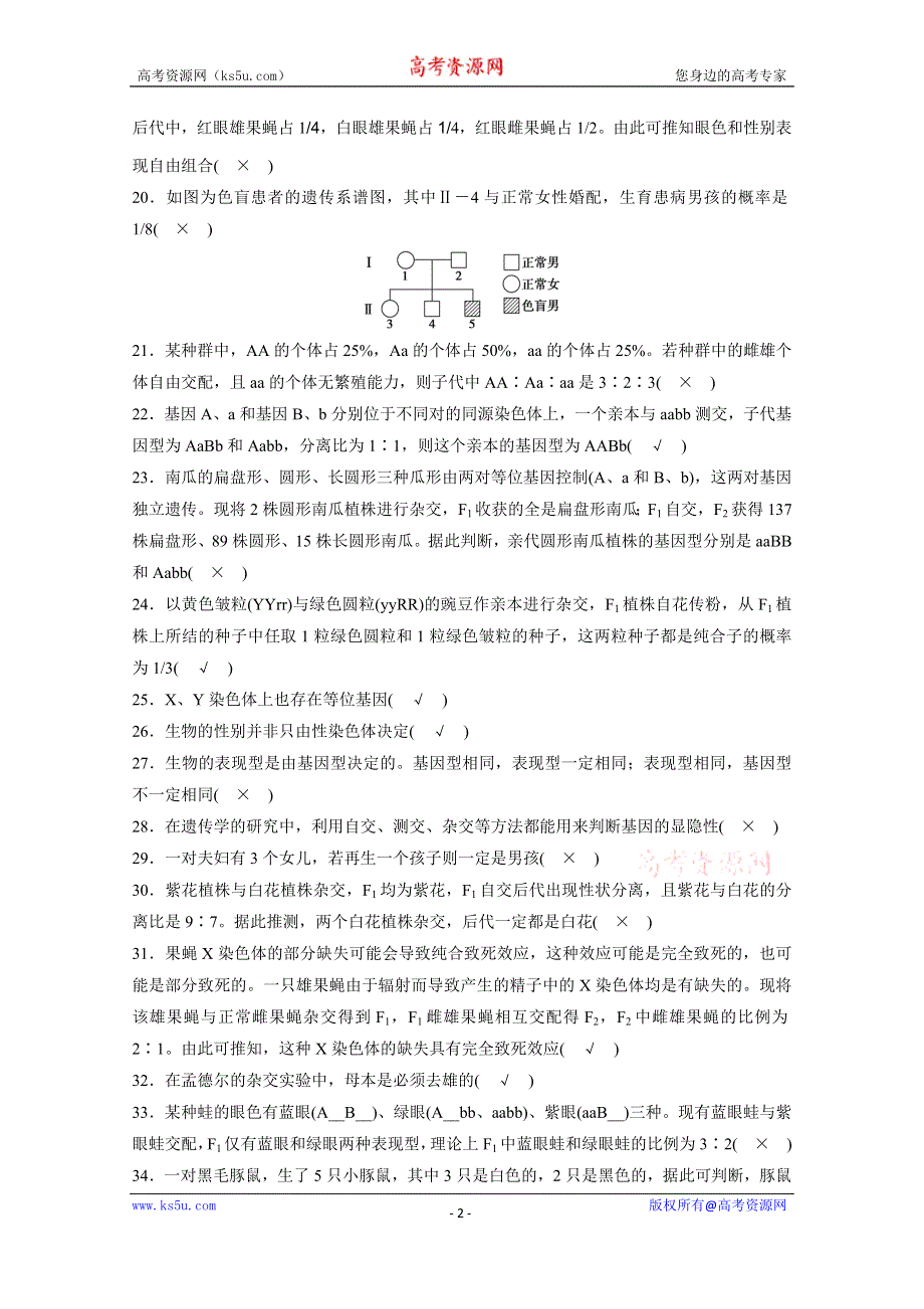 2016届《步步高》高考生物一轮复习 单元基础知识排查(四).docx_第2页