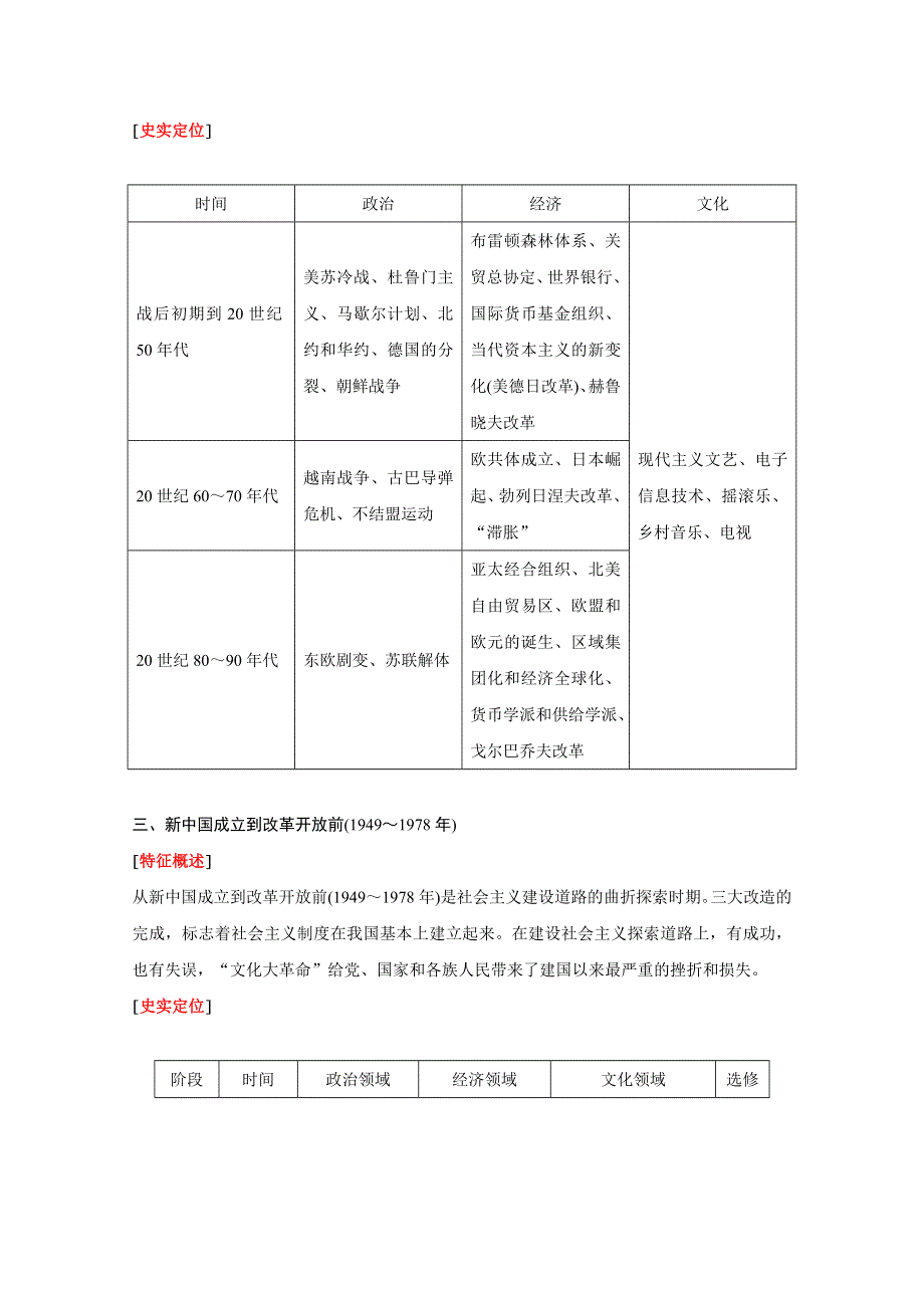 2016届高考历史（全国通用）二轮复习第一部分板块大综合（三）现代史通史整合 学案.docx_第3页